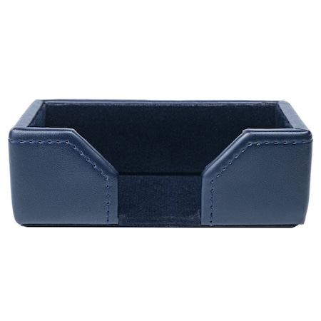 Dacasso Navy Blue Bonded Leather Business Card Holder AG-5007